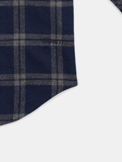 Kennedy Check Flannel Shirt in Dark Navy