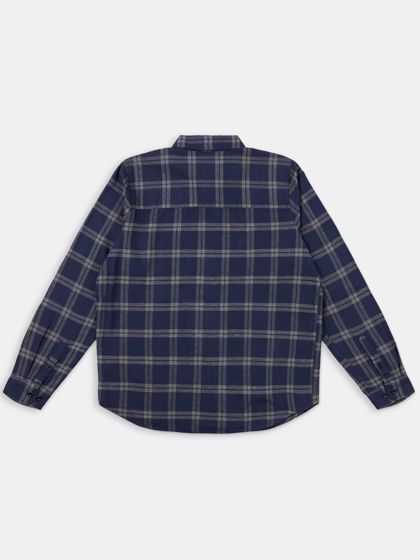 Kennedy Check Flannel Shirt in Dark Navy