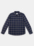Kennedy Check Flannel Shirt in Dark Navy