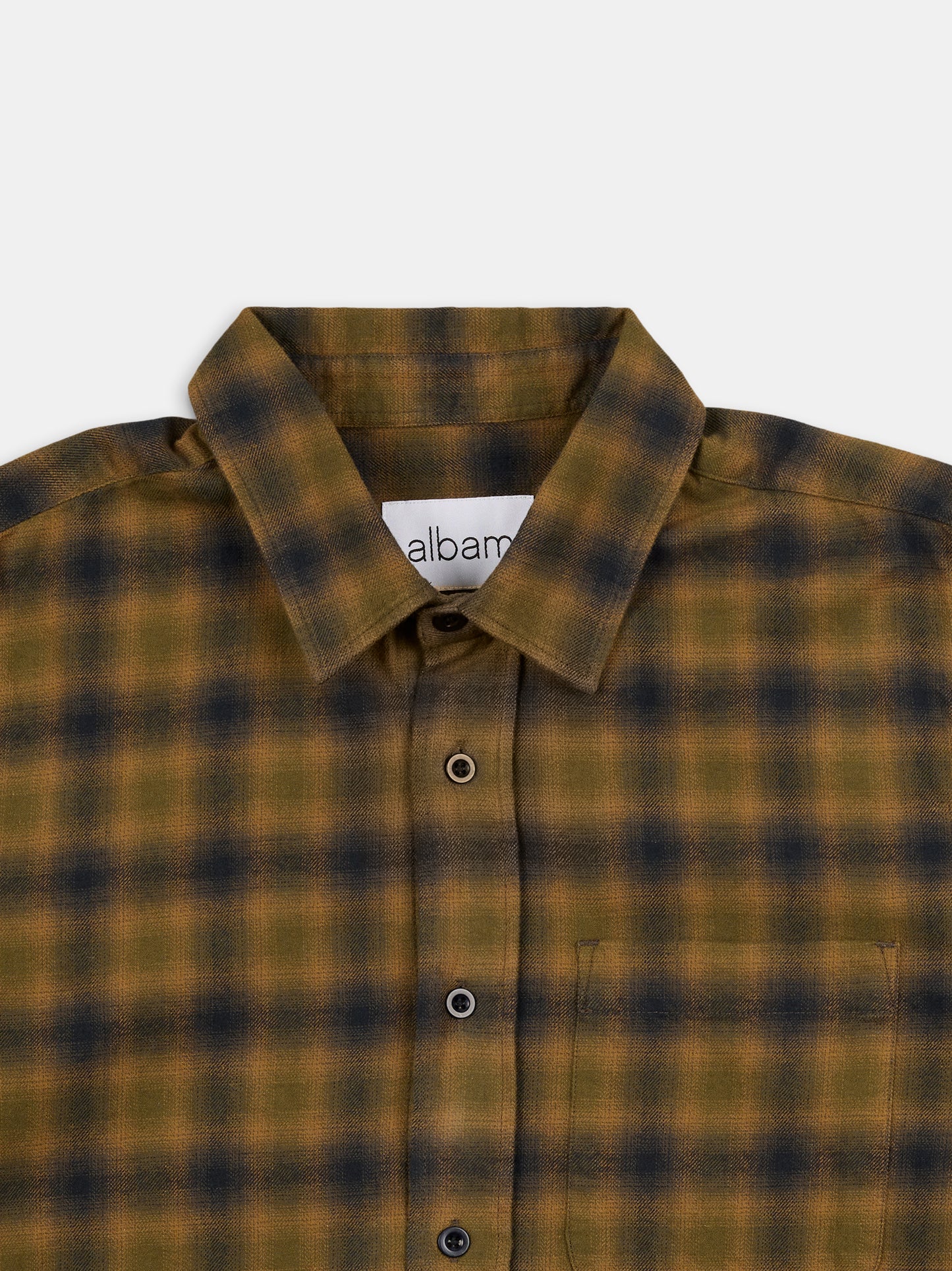 Kennedy Check Flannel Shirt in Dark Khaki