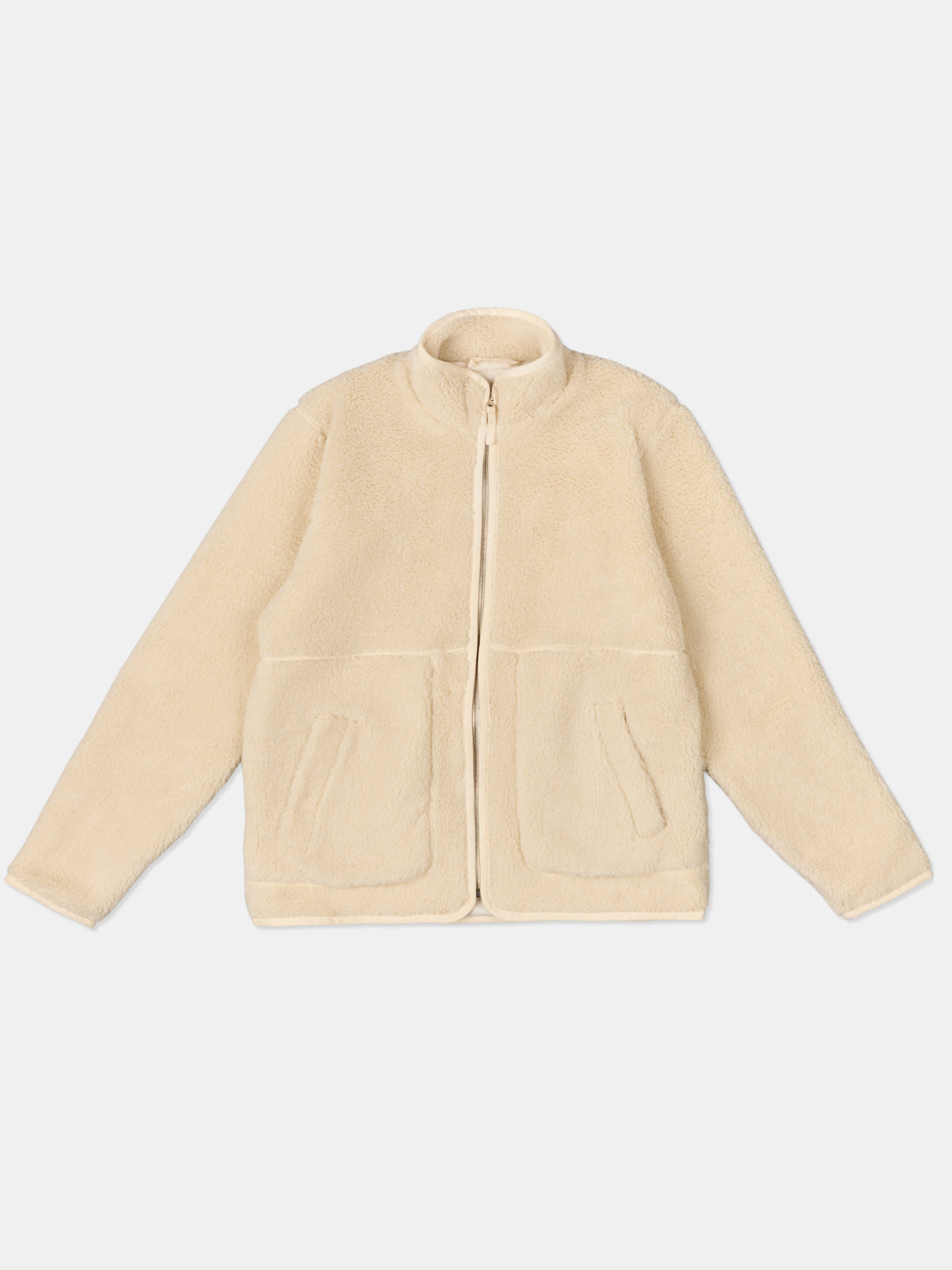 Dudley Zip Through Fleece Jacket Ecru