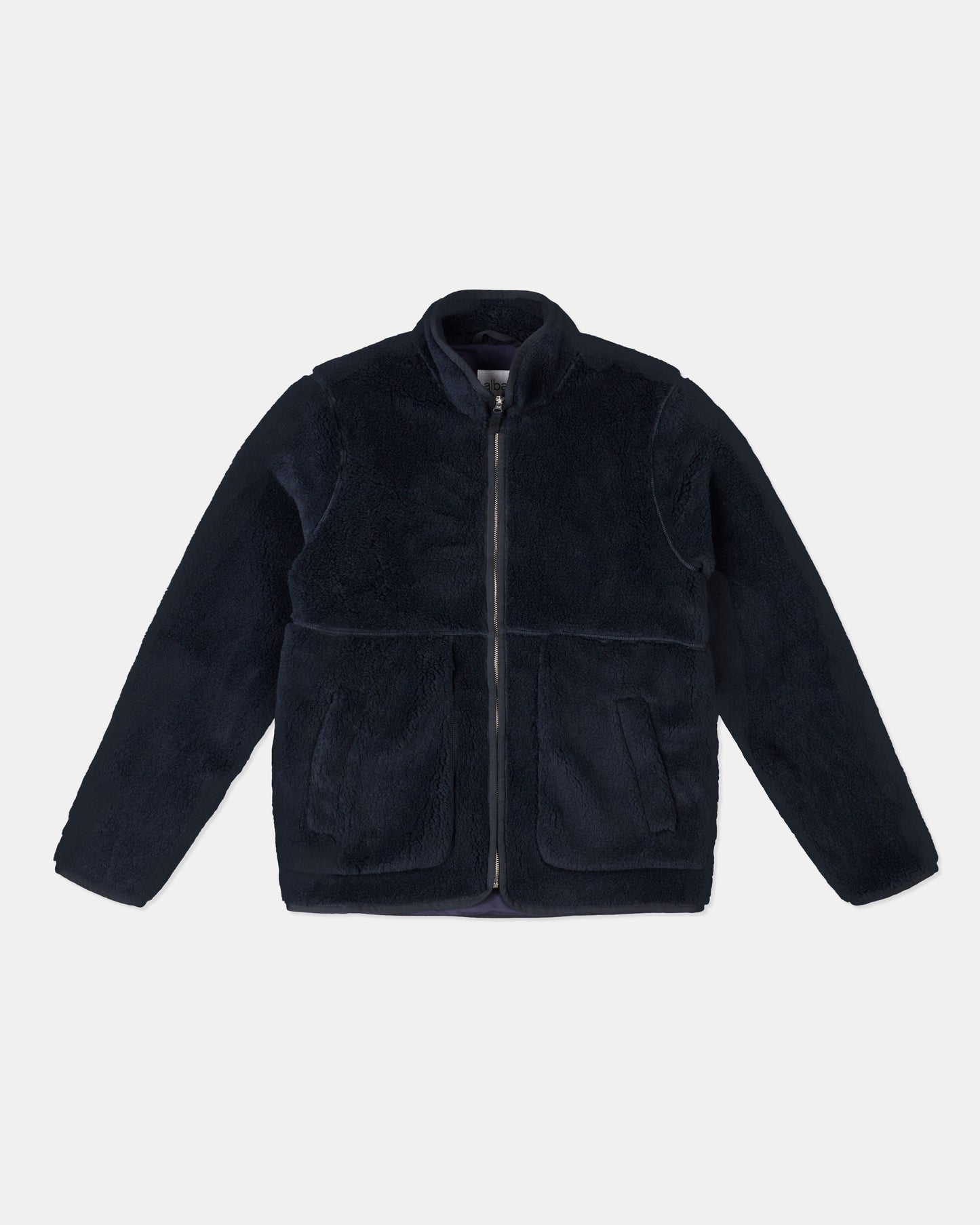 Dudley Zip Through Fleece Jacket in Dark Navy