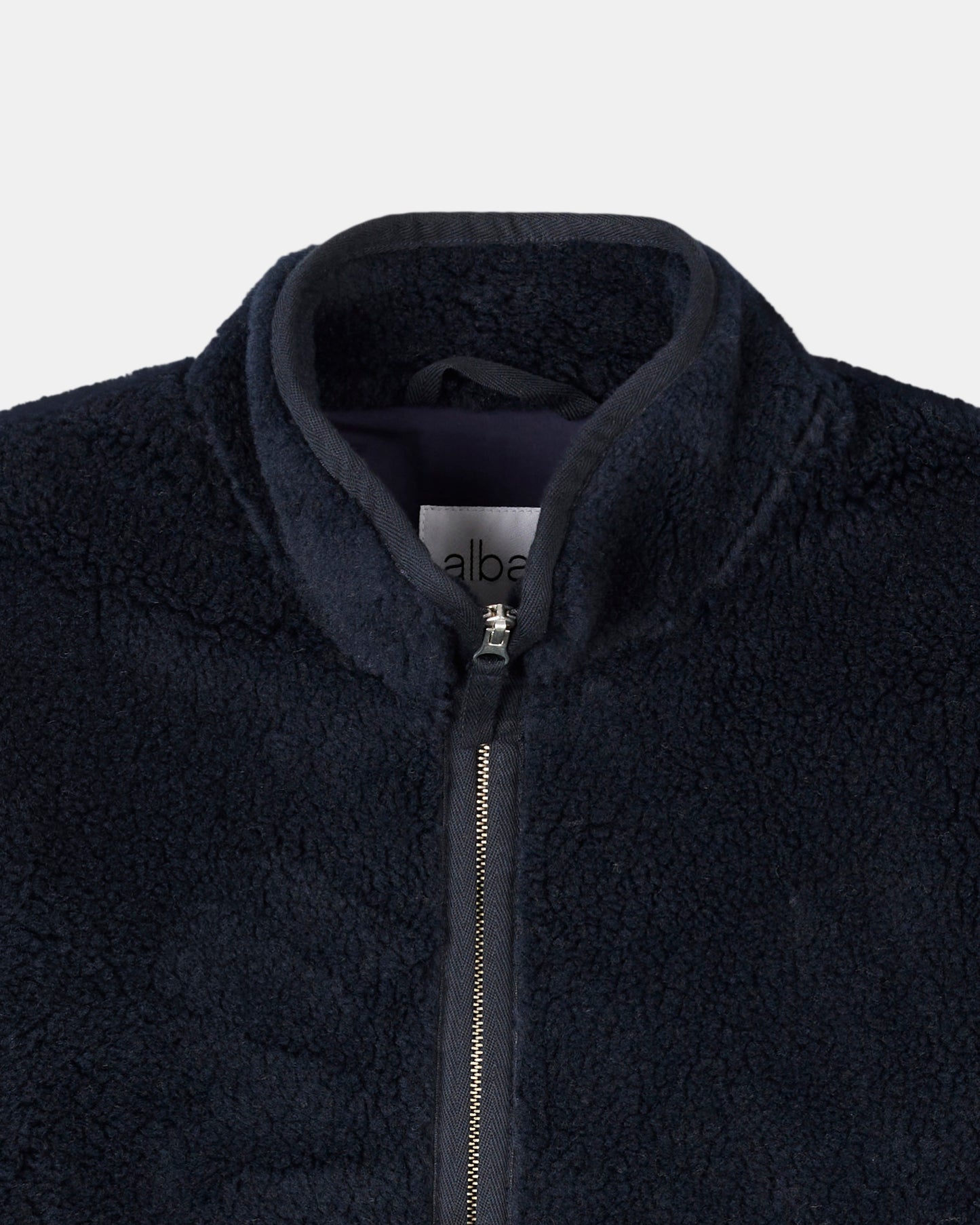 Dudley Zip Through Fleece Jacket in Dark Navy