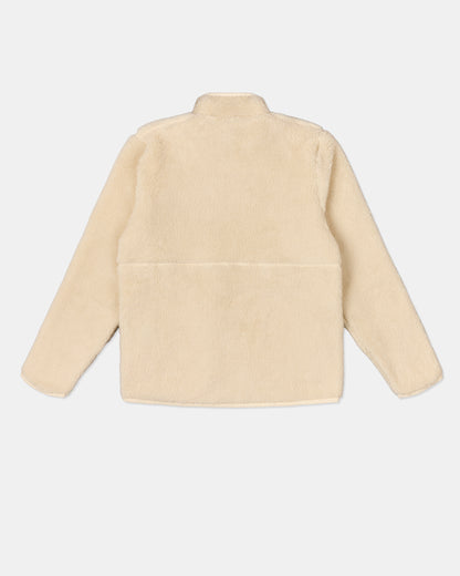 Dudley Zip Through Fleece Jacket in Ecru
