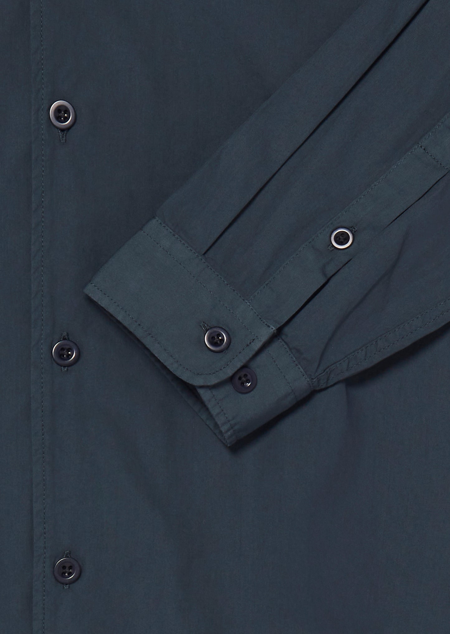 Long Sleeve Revere Poplin Shirt in Kelp Green