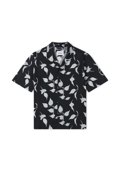 Short Sleeve Bowling Shirt in Charcoal