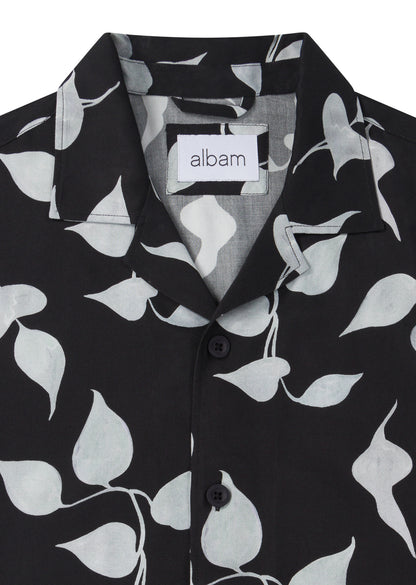 Short Sleeve Bowling Shirt in Charcoal
