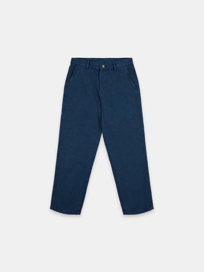 Forge Washed Twill Trousers in Dark Navy