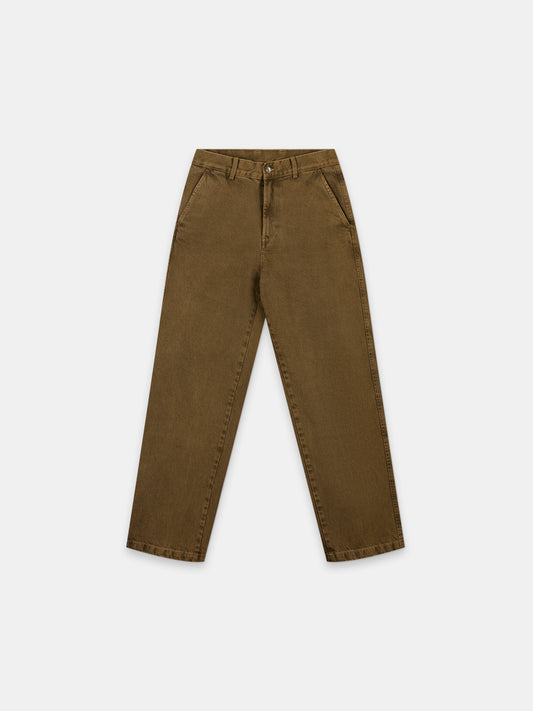 Forge Washed Twill Trousers in Walnut