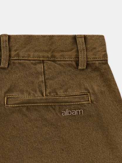 Forge Washed Twill Trousers in Walnut