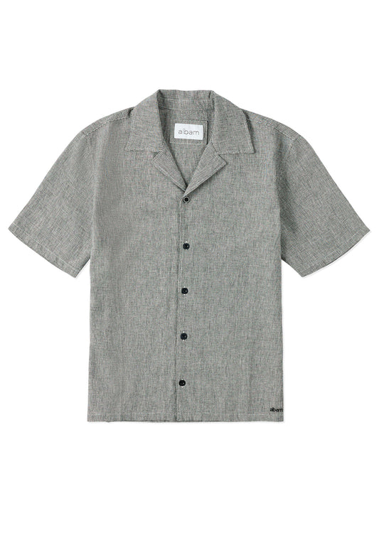 Houndstooth Fenton Shirt in Black & Ecru