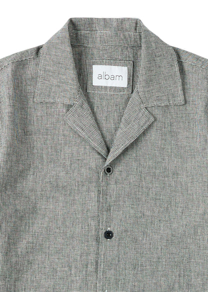 Houndstooth Fenton Shirt in Black & Ecru