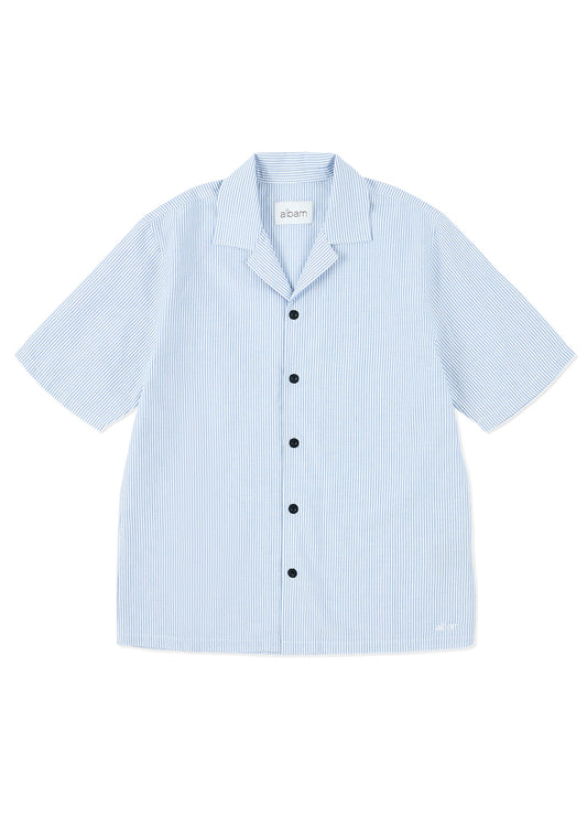 Oxford Stripe Fenton Shirt In Dark Navy