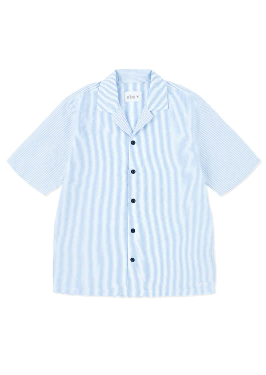 Oxford Stripe Fenton Shirt In Pale Blue