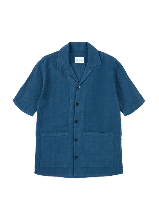 Linen Holland Shirt In Indigo