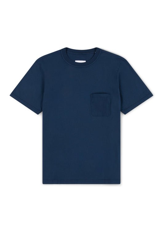 Woven Pocket T-Shirt in Navy
