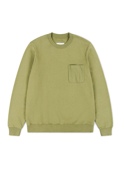 Woven Pocket Sweatshirt in Khaki