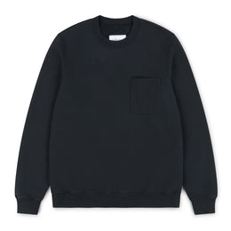 Woven Pocket Sweatshirt in Black