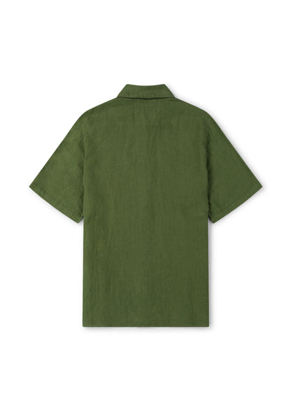 Short Sleeve Linen Shirt in Khaki