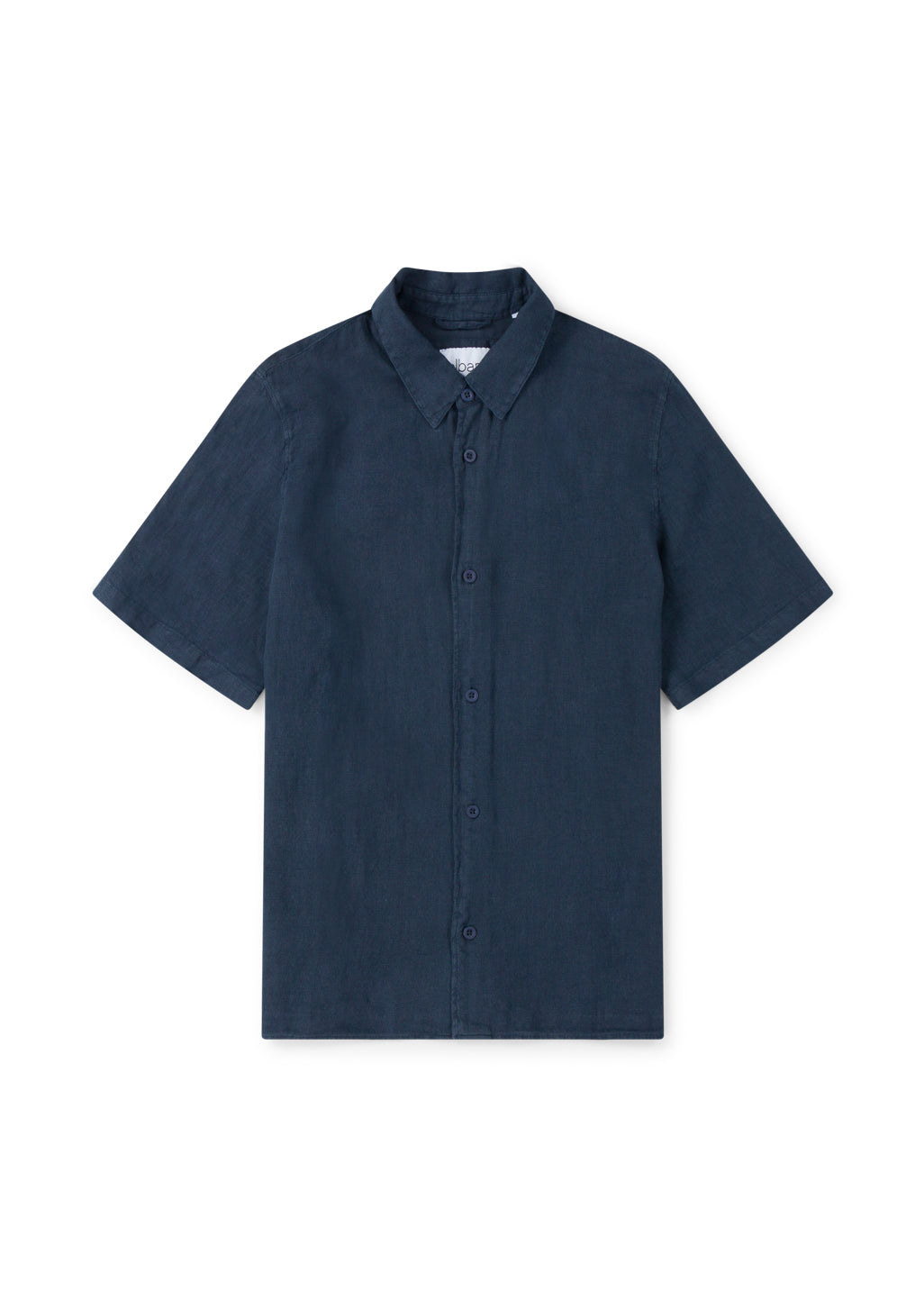 Short Sleeve Linen Shirt in Navy