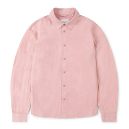 Long Sleeve Linen Shirt in Dusky Pink