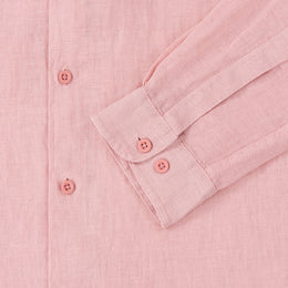 Long Sleeve Linen Shirt in Dusky Pink