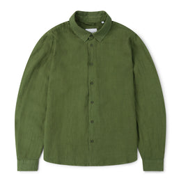 Long Sleeve Linen Shirt in Khaki