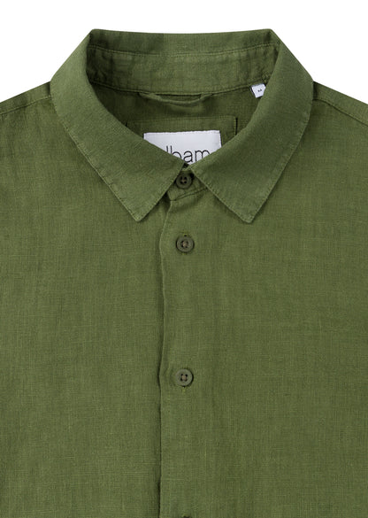 Long Sleeve Linen Shirt in Khaki