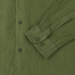 Long Sleeve Linen Shirt in Khaki