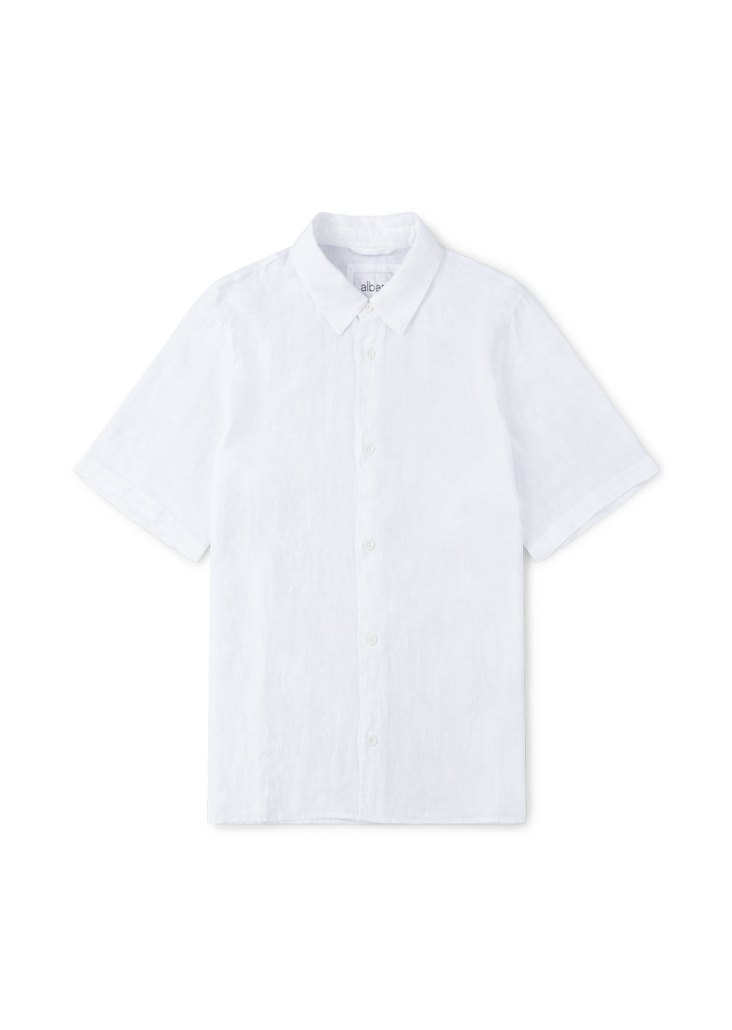 Short Sleeve Linen Shirt in White