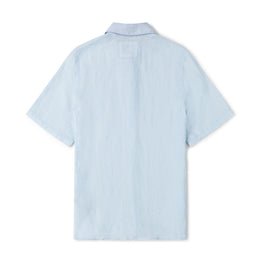 Short Sleeve Linen Shirt in Light Blue