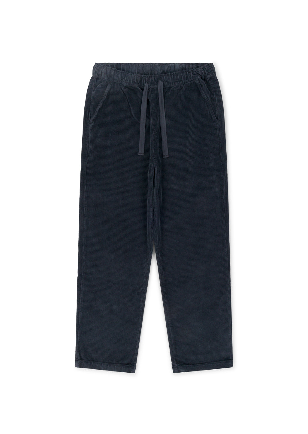 Simple Cord Drawstring Trouser in Washed Black