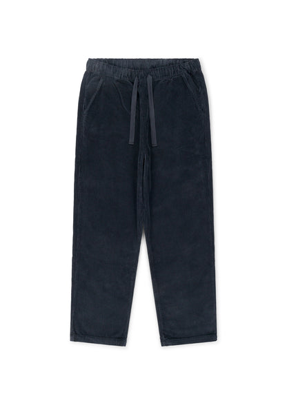 Simple Cord Drawstring Trouser in Washed Black