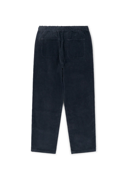 Simple Cord Drawstring Trouser in Washed Black