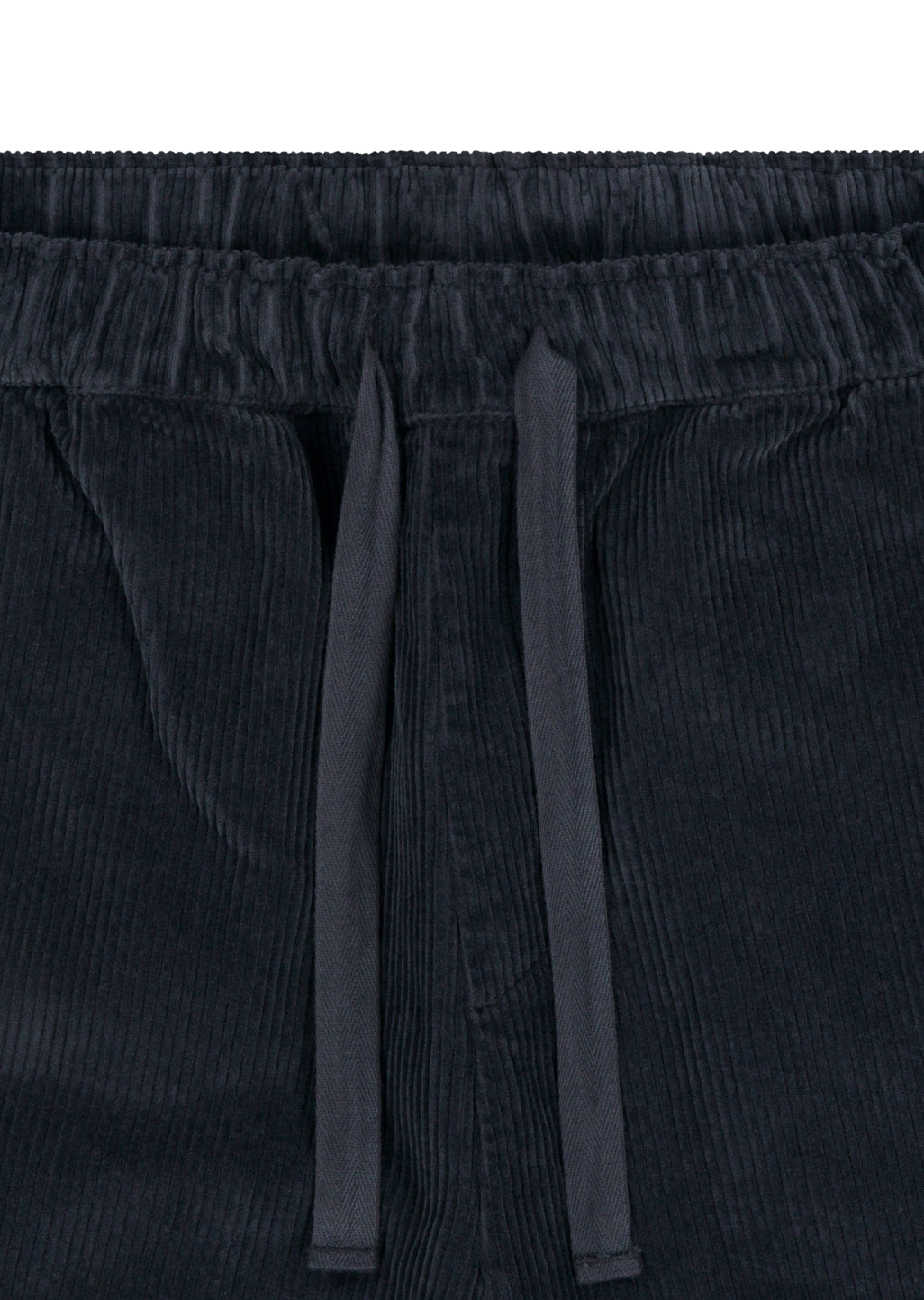 Simple Cord Drawstring Trouser in Washed Black