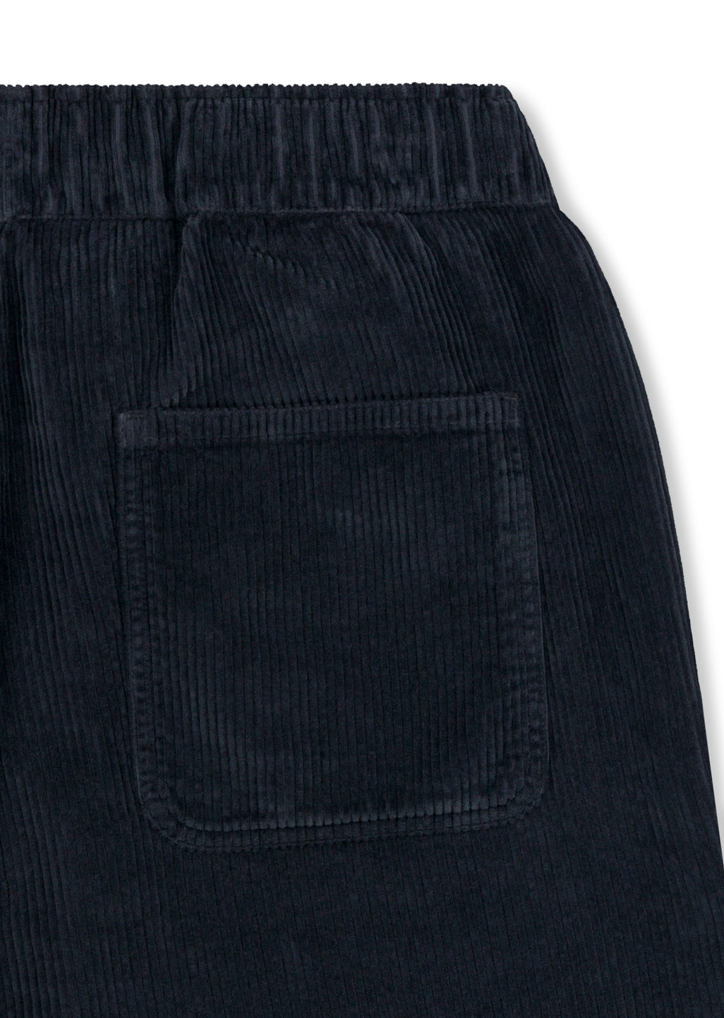 Simple Cord Drawstring Trouser in Washed Black