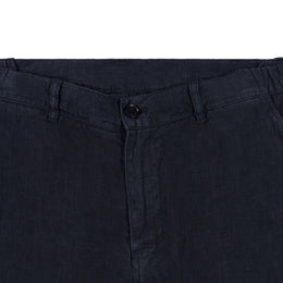 Elasticated Linen Short in Navy