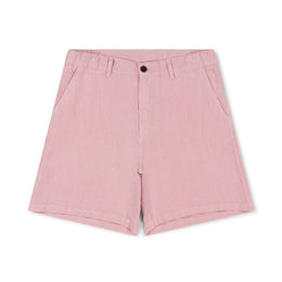 Elasticated Linen Short in Dusky Pink