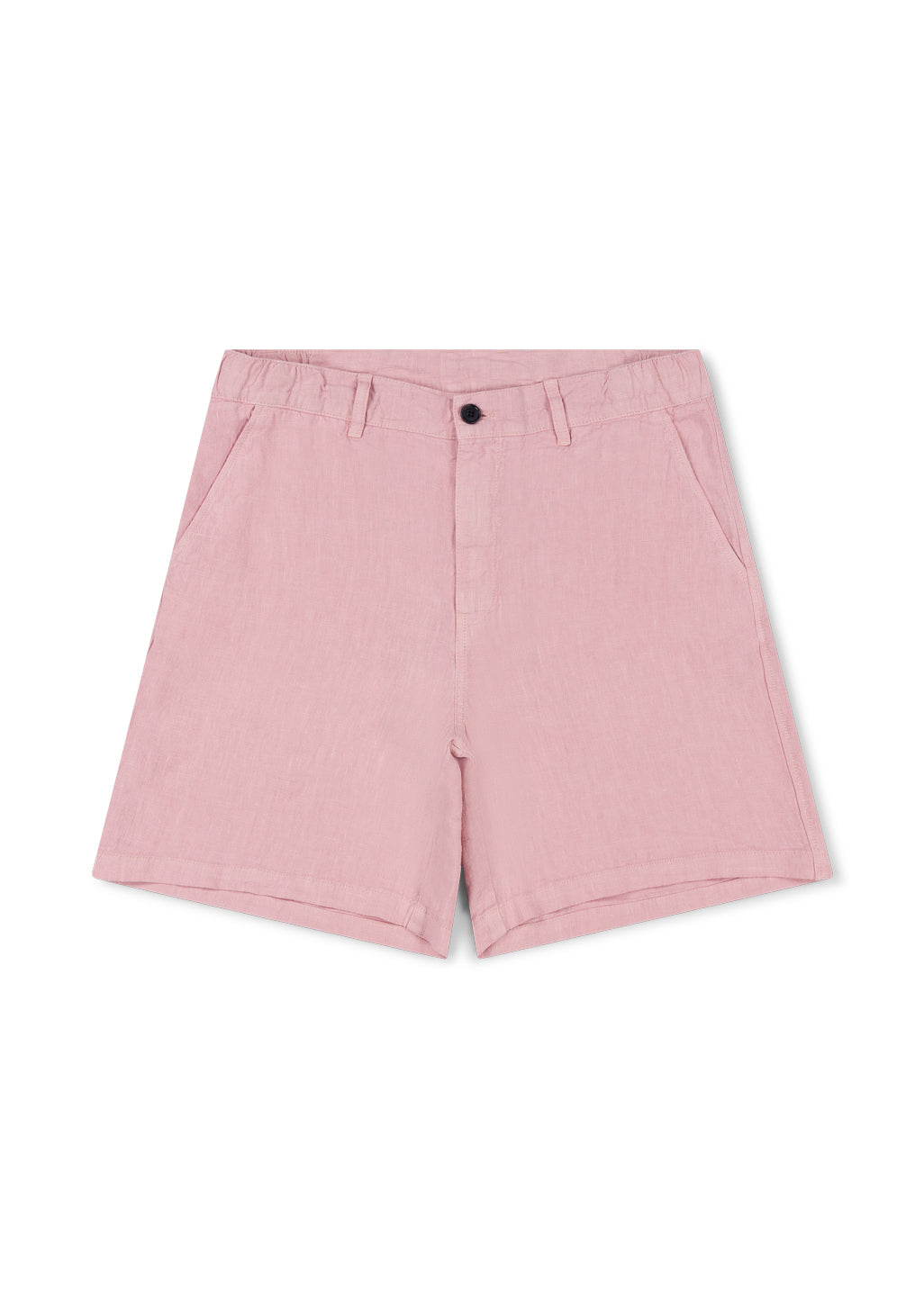 Elasticated Linen Short in Dusky Pink