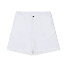 Elasticated Linen Short in White