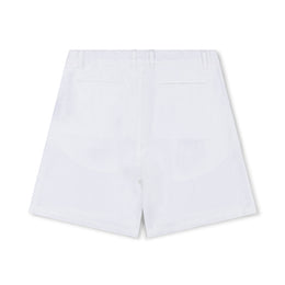 Elasticated Linen Short in White