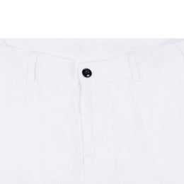 Elasticated Linen Short in White