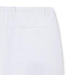 Elasticated Linen Short in White