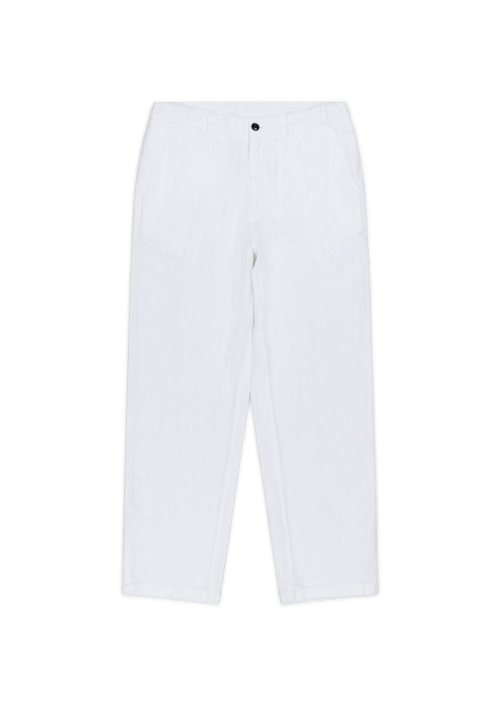 Elasticated Linen Trousers in White