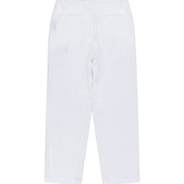 Elasticated Linen Trousers in White