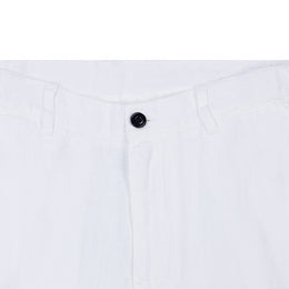 Elasticated Linen Trousers in White
