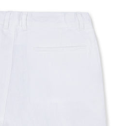 Elasticated Linen Trousers in White