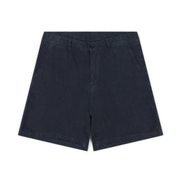 Elasticated Linen Short in Navy