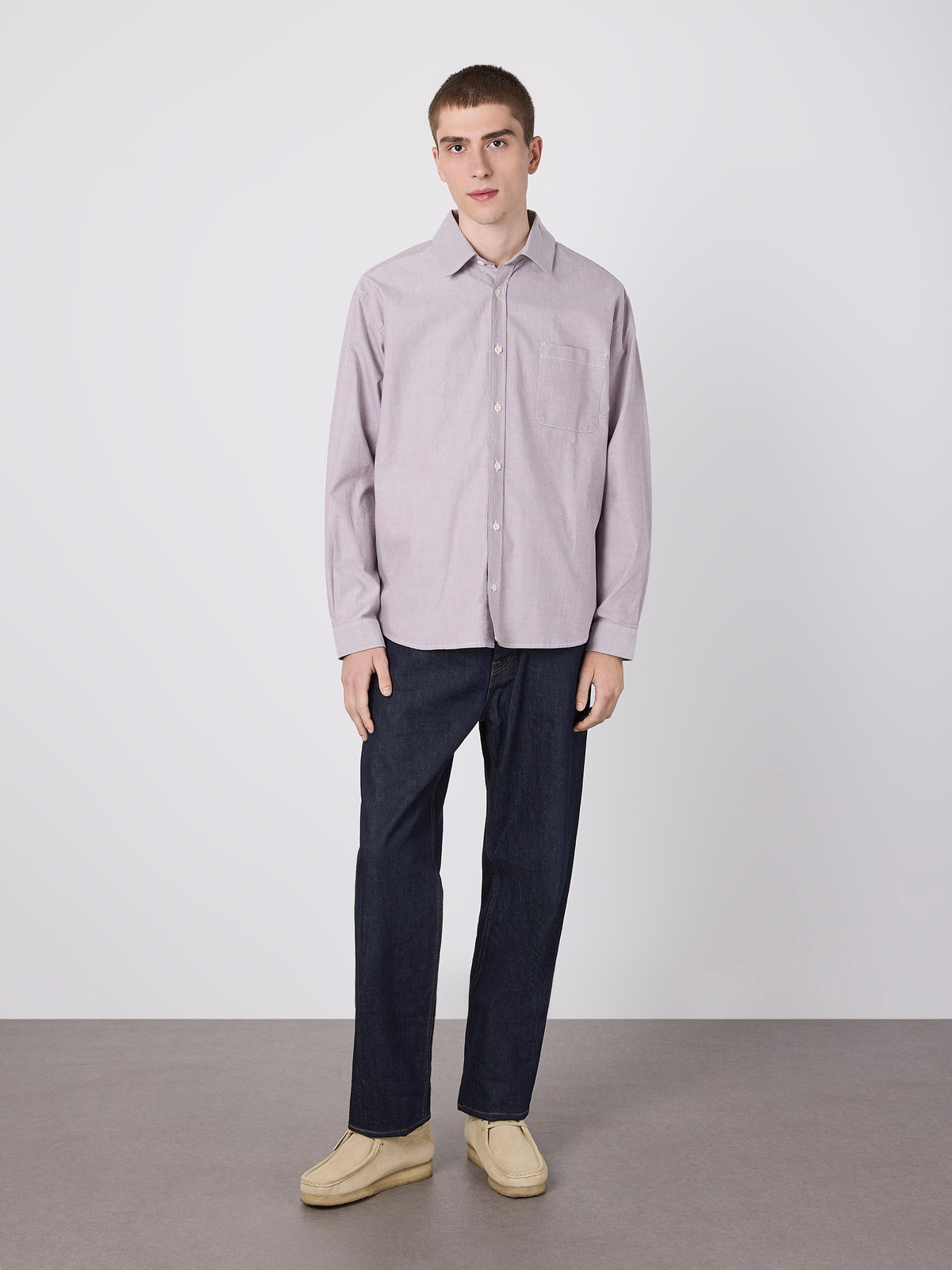 Boston Oxford Shirt in Washed Claret