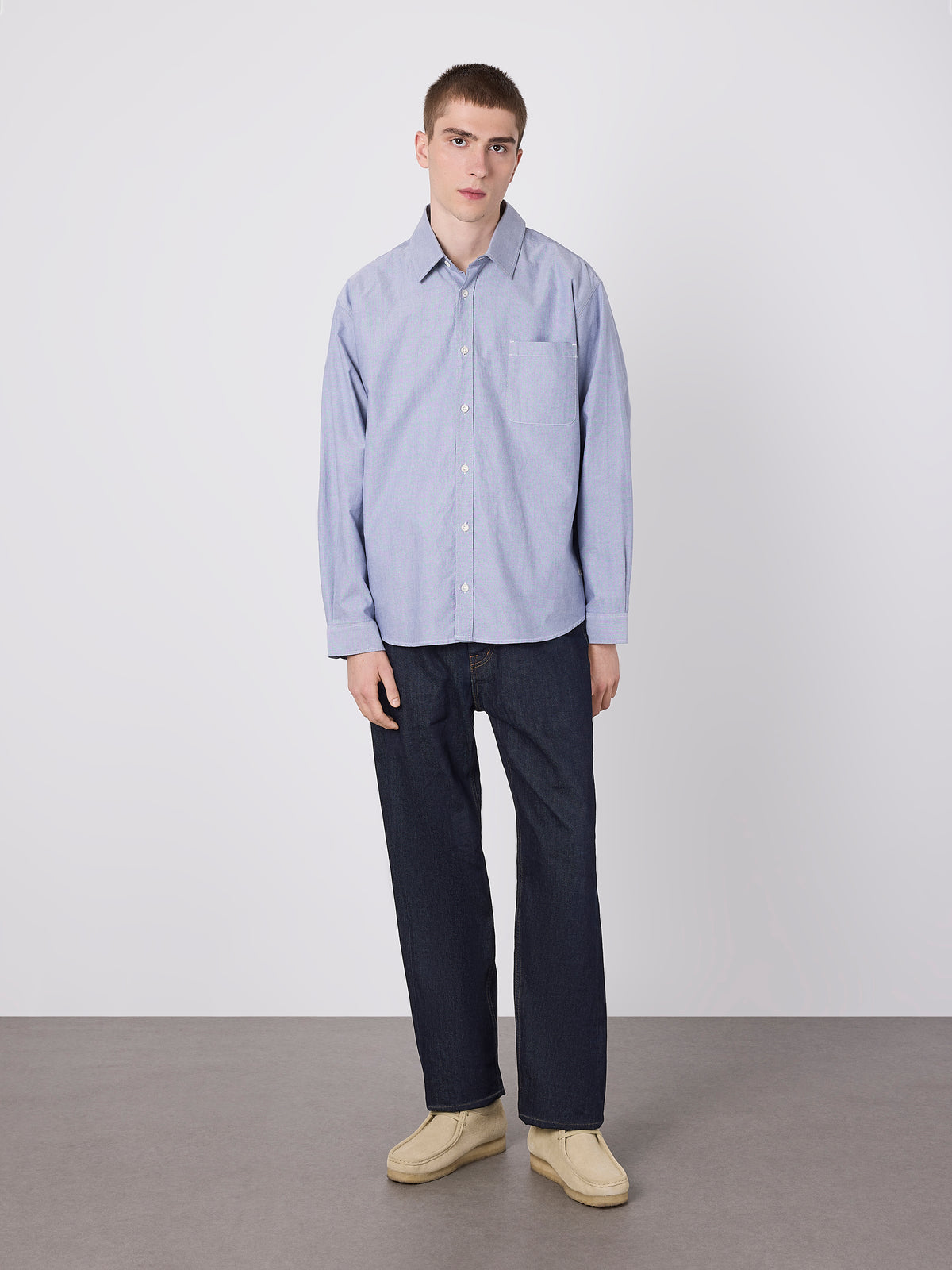Boston Oxford Shirt in Washed Navy